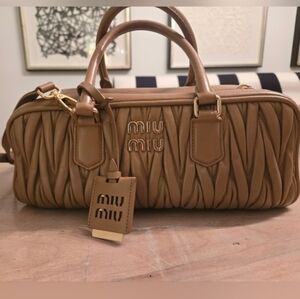 Miu Miu large arcadie lamb leather shoulder bag 